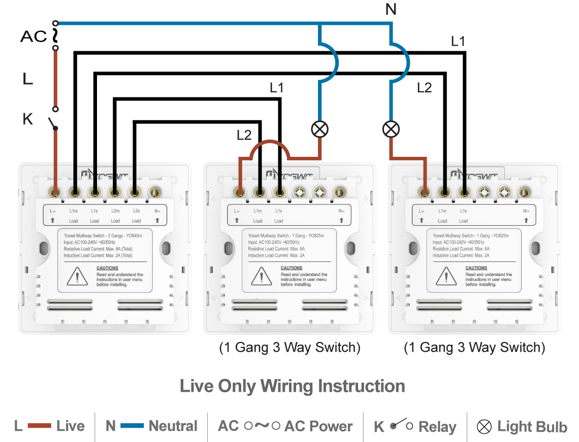 Wiring Diagram For 3 Gang 2 Way Light Switch Complete Wiring Schemas